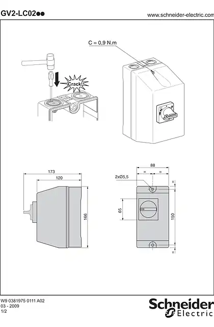 schneider施耐德GV2 LC02.. D.O.L. starters with circuit-breakers